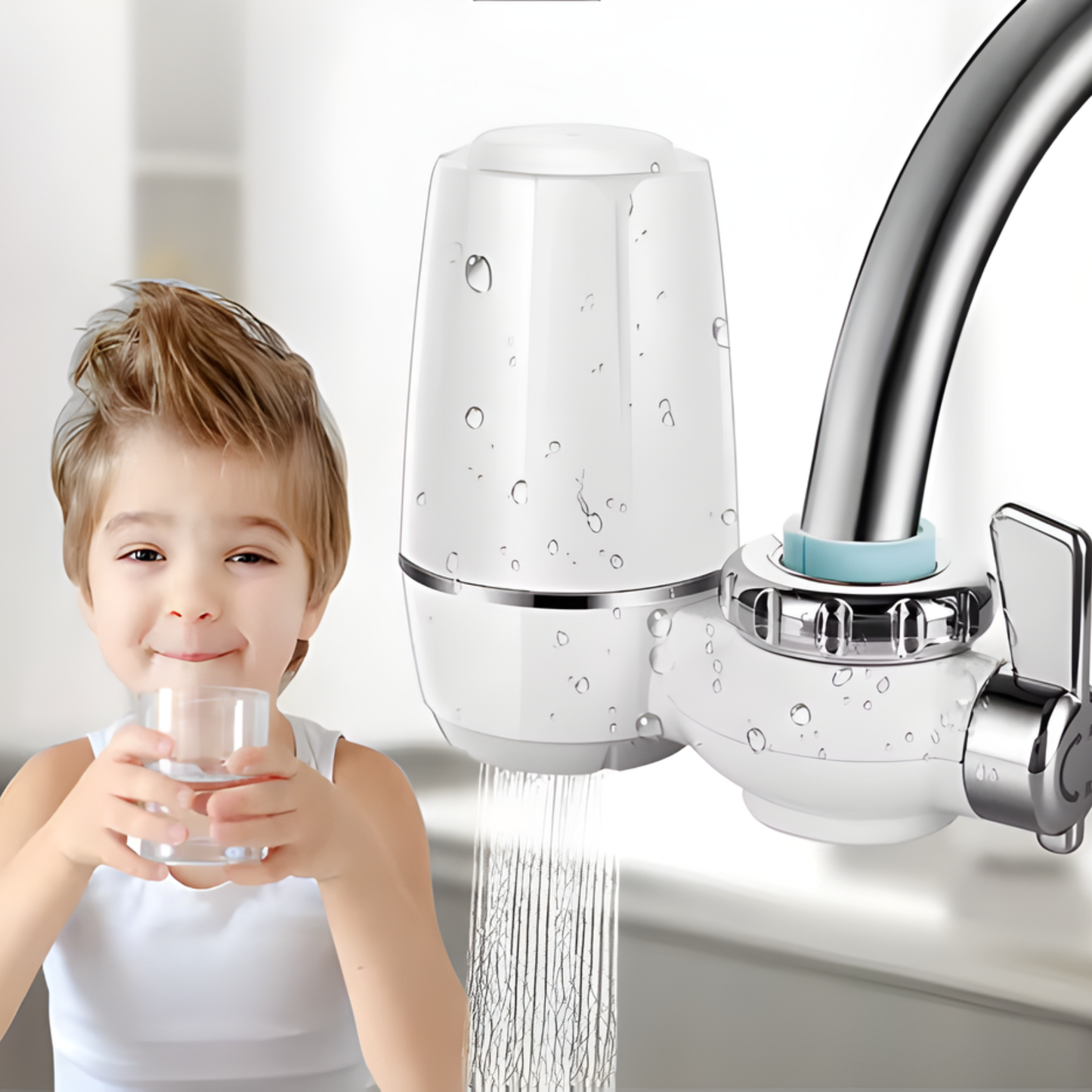 Filtro Purificador de Agua para Caño — 7 Capas, Carbón Activado, Instalación Sin Herramientas