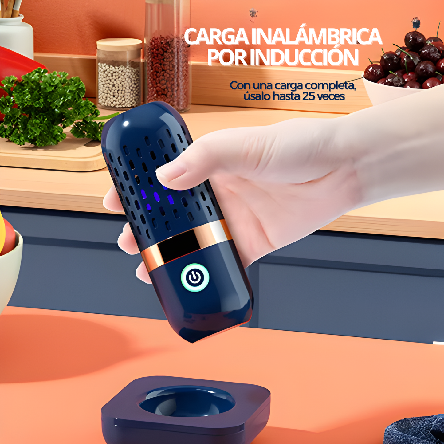 Purificador Portátil de Frutas y Verduras — Elimina Pesticidas y Bacterias, Recargable