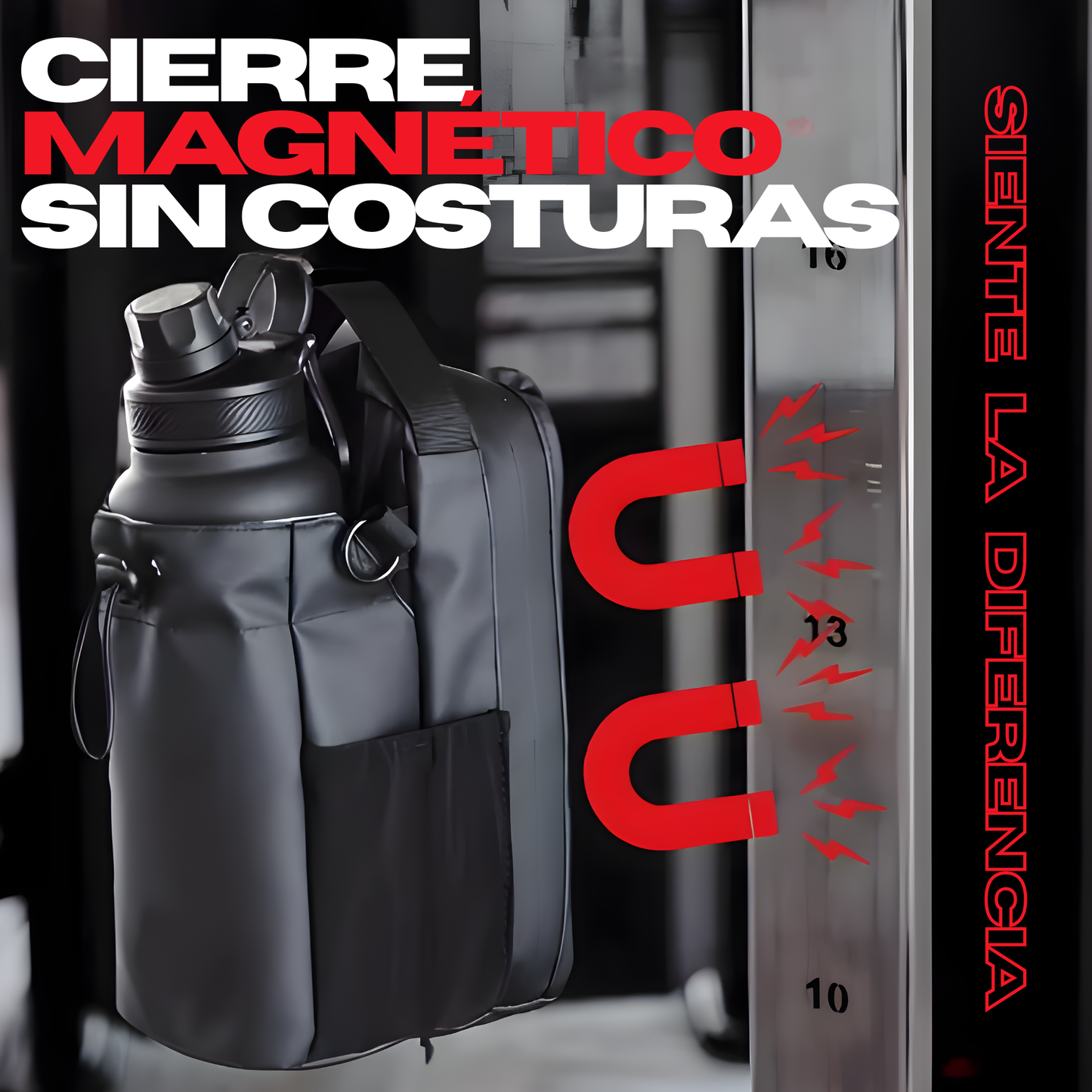 Bolso de Gym Magnético — Se Cuelga en Cualquier Máquina, Porta Botella, Celular y Accesorios