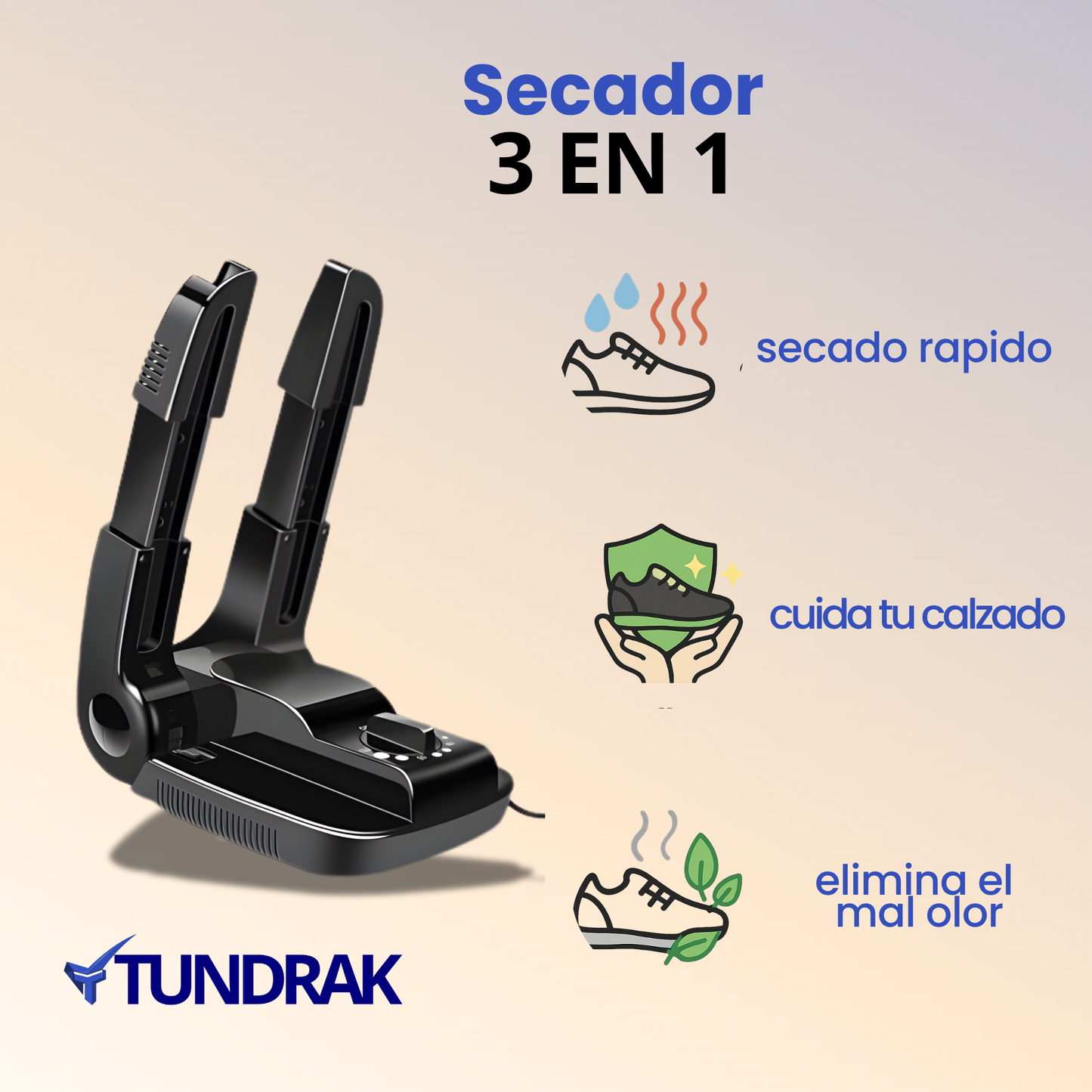 Secador de zapatos 3 en 1