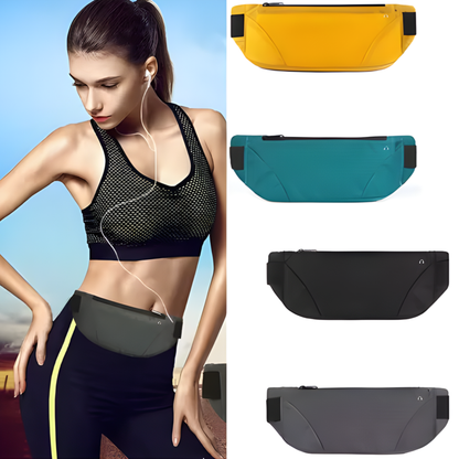 Riñonera Deportiva Ultrafina — Impermeable, con Salida para Auriculares, Para Correr y Gym