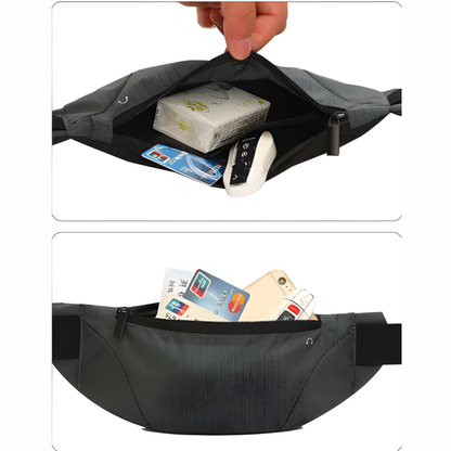 Riñonera Deportiva Ultrafina — Impermeable, con Salida para Auriculares, Para Correr y Gym