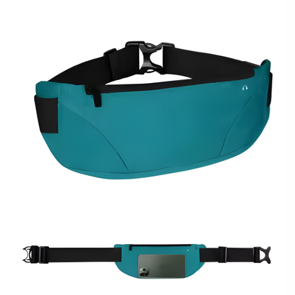 Riñonera Deportiva Ultrafina — Impermeable, con Salida para Auriculares, Para Correr y Gym