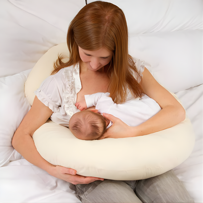 Almohada Maternal Multifuncional en C — Para Embarazo, Lactancia y Nido de Bebé, Funda Lavable
