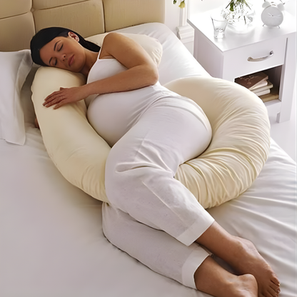 Almohada Maternal Multifuncional en C — Para Embarazo, Lactancia y Nido de Bebé, Funda Lavable