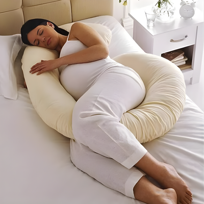 Almohada Maternal Multifuncional en C — Para Embarazo, Lactancia y Nido de Bebé, Funda Lavable